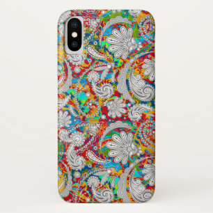 Süße vintage bunte weiße Paisley-Muster Case-Mate iPhone Hülle