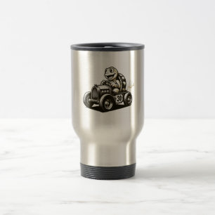 Süße Vintage-Cartoon-Schildkröte-Racer-Tri-Blend-S Reisebecher