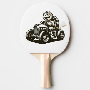 Süße Vintage-Cartoon-Schildkröte-Racer-Tri-Blend-S Tischtennis Schläger
