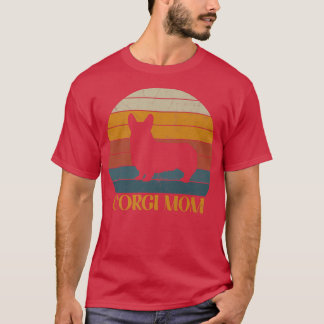 Süße Vintage Corgi-Mutter Sonnenuntergangshund Lie T-Shirt