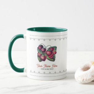Süße Vintage-Erdbeere Frucht mit Ihrem Namen Tasse