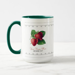 Süße Vintage-Erdbeere Frucht mit Ihrem Namen Tasse