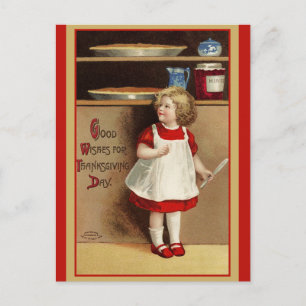 Süße Vintage-Erntedank-Wünsche Postkarte