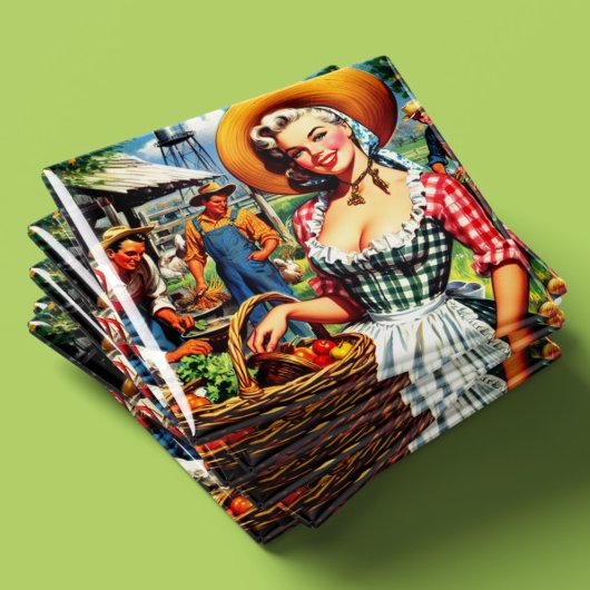 Süße Vintage-Farmer-Pinup Magnet