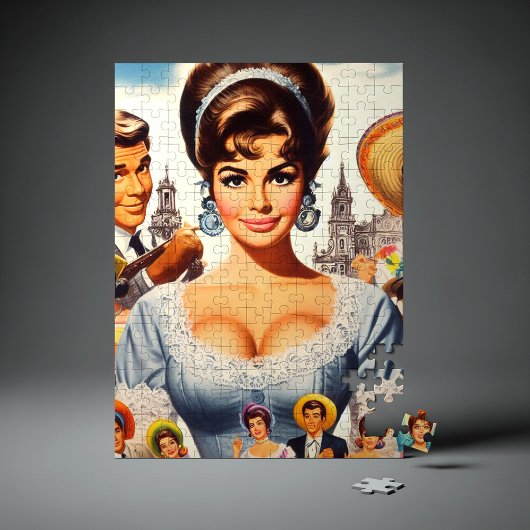 Süße Vintage-Frau Puzzle