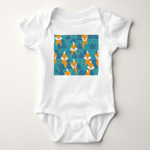 Süße Vintage-Füchse Illustration Baby Strampler