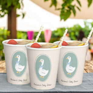 Süße Vintage-Gans-Baby-Party Pappbecher