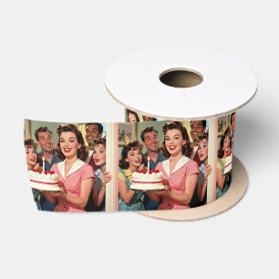 Süße Vintage-Geburtstags-Geschenkverpackung für Fr Satinband