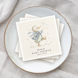 Süße Vintage-Geschichtenbuch-Enten-Baby-Party Serviette