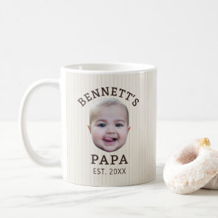 Süße Vintage-gestreifte benutzerdefinierte Gesicht Kaffeetasse