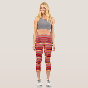 Süße vintage gestreifte Farben Capri Leggings