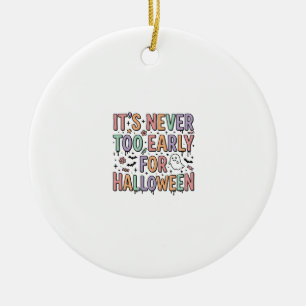 Süße Vintage-Halloween-zu-früh-Typografie-T-Shirt Keramik Ornament