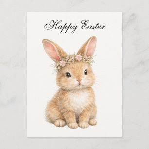 Süße Vintage-Hasen-Kaninchen Osterfloristik Postkarte