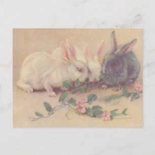 Süße Vintage-Hasen Postkarte