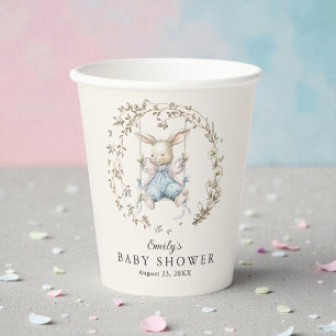 Süße Vintage-Hasenmädchen-Baby-Party Pappbecher