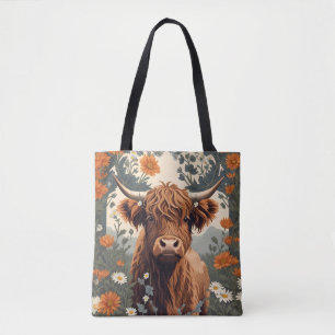 Süße Vintage-Hochlandkuh Tasche