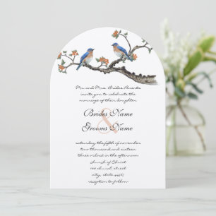Süße Vintage-Hochzeitseinladungen für Blaue Vögel Einladung