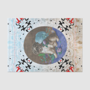 Süße Vintage-Hund-Motiv-Handwerke und Decoupage Seidenpapier