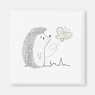 Süße Vintage-Igel- und Schmetterlingskunst & Gesch Magnet