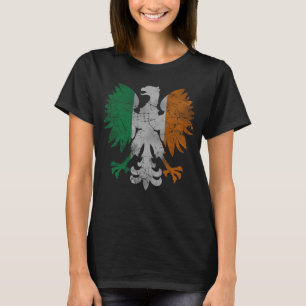 Süße Vintage-Irisch-Polnische-Heritage-Adler-Flagg T-Shirt