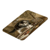 Süße Vintage-Kätzchen-Kunst, Name Magnet (Linke Seite)