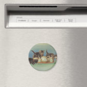 Süße Vintage-Kätzchen Magnet (In Situ (Geschirrspüler))