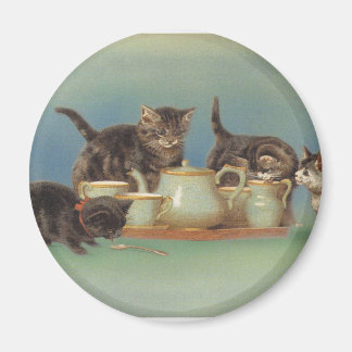 Süße Vintage-Kätzchen Magnet
