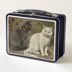 süße Vintage-Katzenliebhaber Metall Brotdose