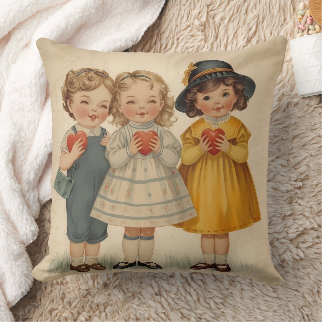 Süße Vintage-Kinder Kissen (Decke)