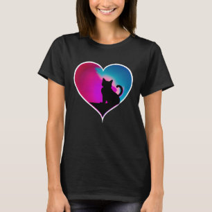 Süße Vintage-Kitty-Katze in Herz-Tinte-Spritzer-Ki T-Shirt