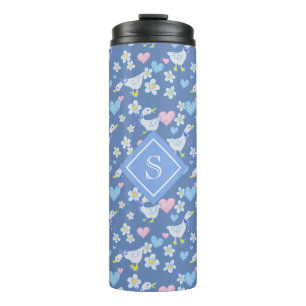 Süße Vintage-Landgänse-Monogramm Thermosbecher