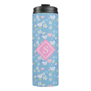 Süße Vintage-Landgänse-Monogramm Thermosbecher