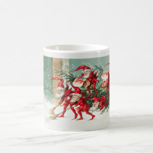 Süße vintage lustige Weihnachtsmann Weihnachtselfe Kaffeetasse