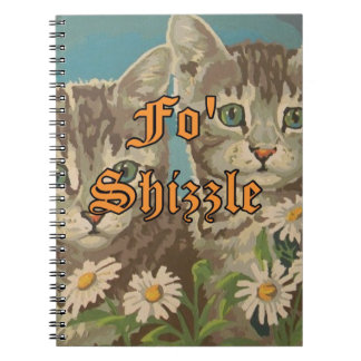 Süße Vintage-PBN-Katzen und Gänseblümchen-Notizbuc Notizblock