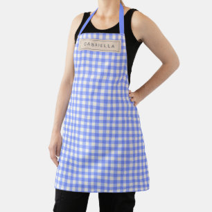 Süße Vintage Periwinkle Gingham Karo personalisier Schürze