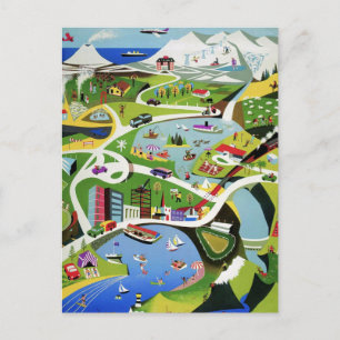 Süße Vintage-Reisepostkarte aus Neuseeland Postkarte