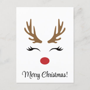 Süße Vintage-Rentiere Frohe Weihnachten Postkarte