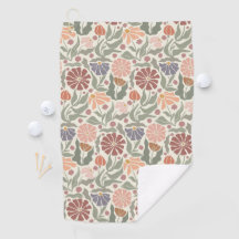 Süße Vintage Retro Blumen Golf Handtuch