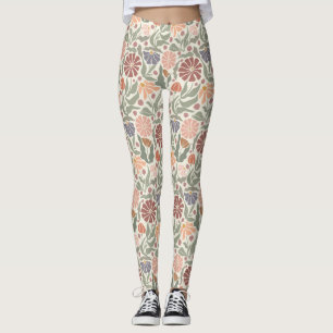 Süße Vintage Retro Blumen Leggings