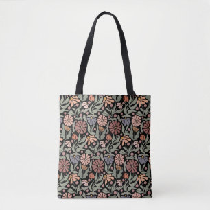 Süße Vintage Retro Blumen Tote Rückseite Tasche