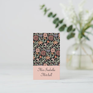 Süße Vintage Retro Blumen Visitenkarte