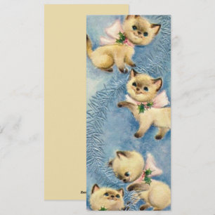 Süße Vintage Retro Katzen Kätzchen Feiertagskarte