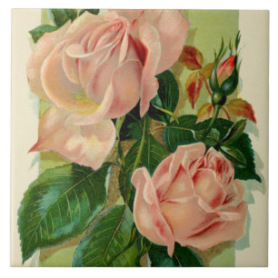 süße Vintage-Rosen Dekoration Basteln Fliese