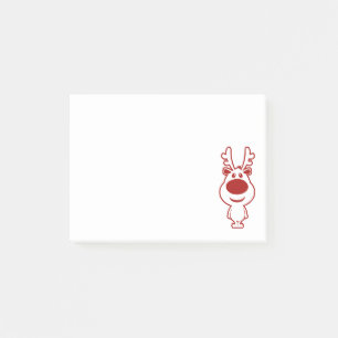 Süße vintage rote Rentier-Illustration Post-it Klebezettel