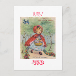 Süße Vintage Rotkäppchen Postkarte