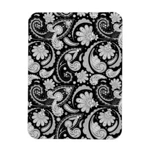 Süße vintage schwarz weiße Paisley-Muster Magnet