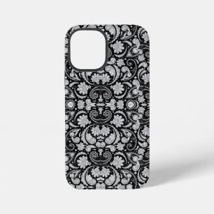 Süße vintage schwarze weiße Paisley-Muster iPhone 12 Mini Hülle