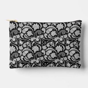 Süße vintage schwarze weiße Paisley-Muster Zubehörtasche