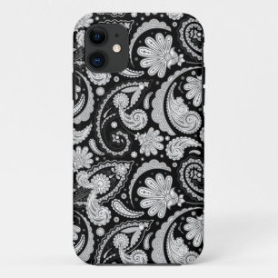 Süße vintage schwarze weiße Paisleymuster Case-Mate iPhone Hülle