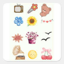 Süße Vintage-Tagebuch-Sticker-Collage